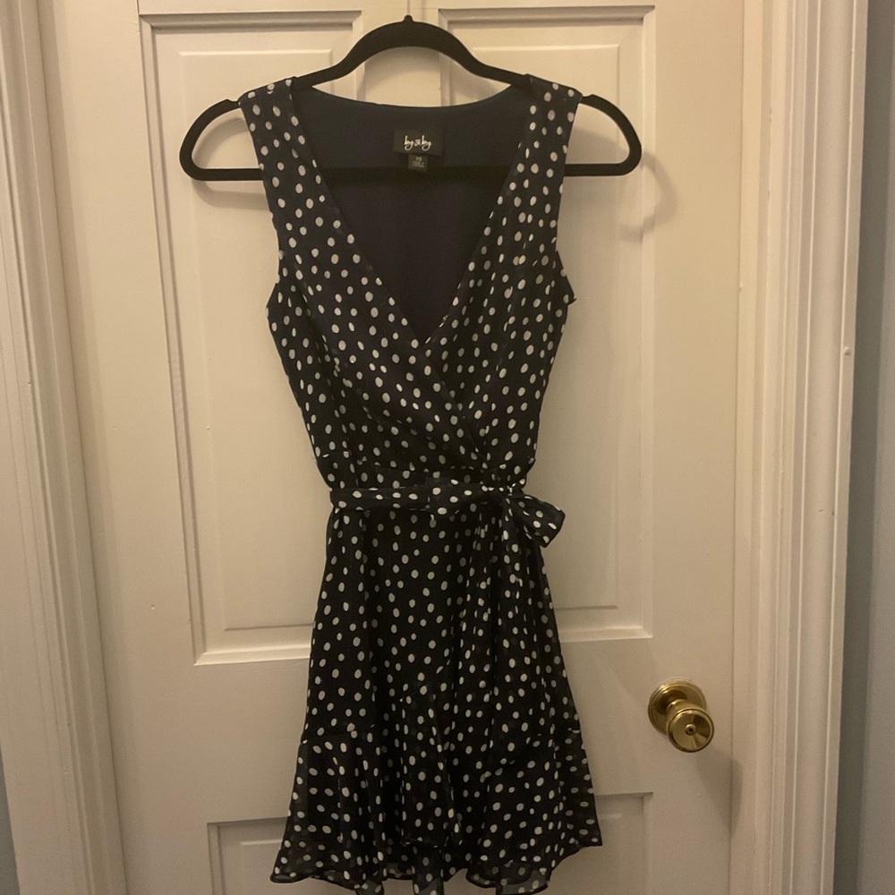 Black Polka Dot V-Neck Dress